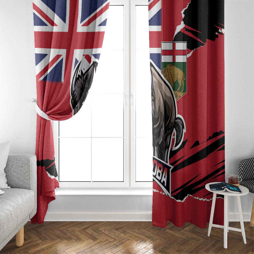 Canada Manitoba Province Bison Window Curtain Gloriosus et Liber