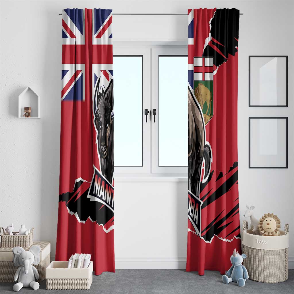 Canada Manitoba Province Bison Window Curtain Gloriosus et Liber