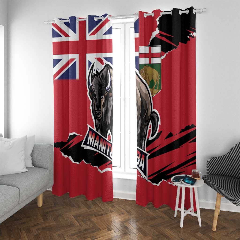 Canada Manitoba Province Bison Window Curtain Gloriosus et Liber