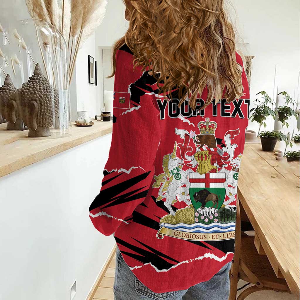 Personalized Canada Manitoba Province Bison Women Casual Shirt Gloriosus et Liber