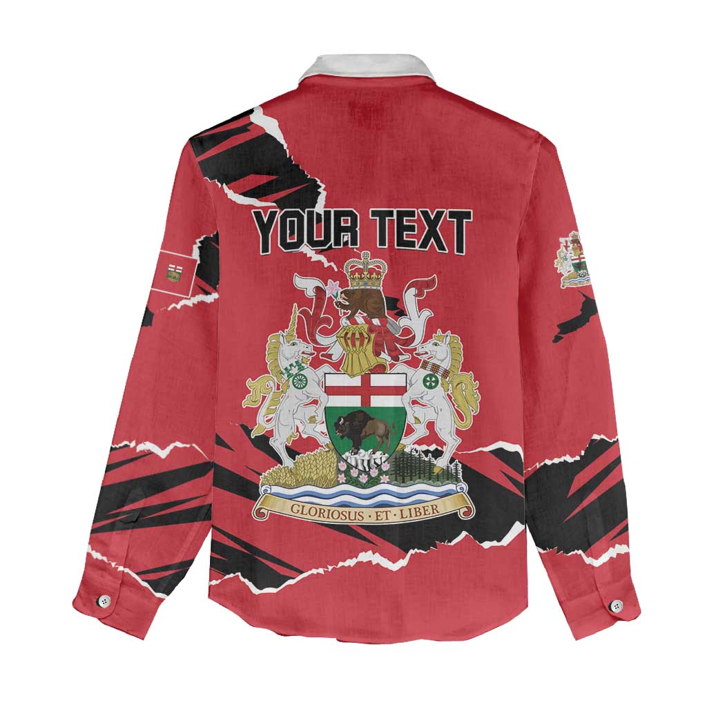Personalized Canada Manitoba Province Bison Women Casual Shirt Gloriosus et Liber