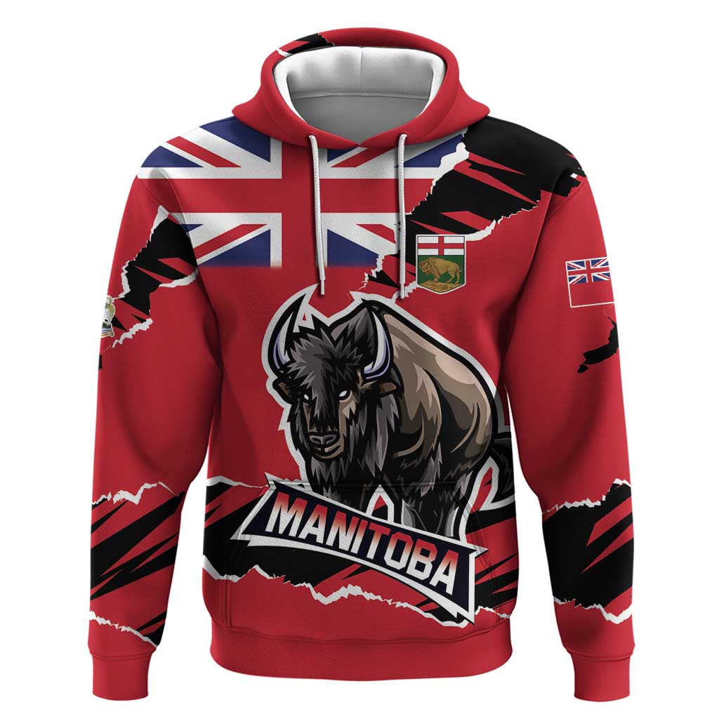 Personalized Canada Manitoba Province Bison Zip Hoodie Gloriosus et Liber