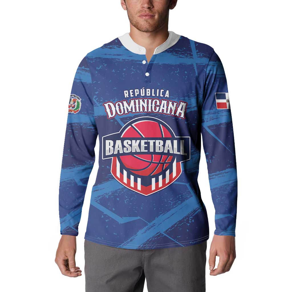 Custom Dominican Republic Basketball Button Sweatshirt Enjoy The Game