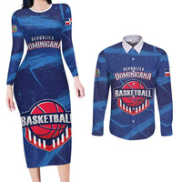 Custom Dominican Republic Basketball Couples Matching Long Sleeve Bodycon Dress and Long Sleeve Button Shirt Enjoy The Game