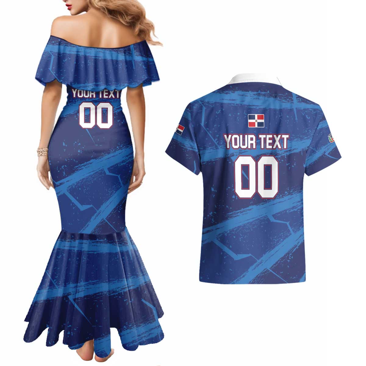Custom Dominican Republic Basketball Couples Matching Mermaid Dress and Hawaiian Shirt Enjoy The Game