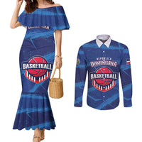 Custom Dominican Republic Basketball Couples Matching Mermaid Dress and Long Sleeve Button Shirt Enjoy The Game