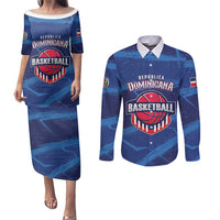 Custom Dominican Republic Basketball Couples Matching Puletasi and Long Sleeve Button Shirt Enjoy The Game