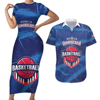 Custom Dominican Republic Basketball Couples Matching Short Sleeve Bodycon Dress and Hawaiian Shirt Enjoy The Game