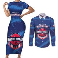 Custom Dominican Republic Basketball Couples Matching Short Sleeve Bodycon Dress and Long Sleeve Button Shirt Enjoy The Game