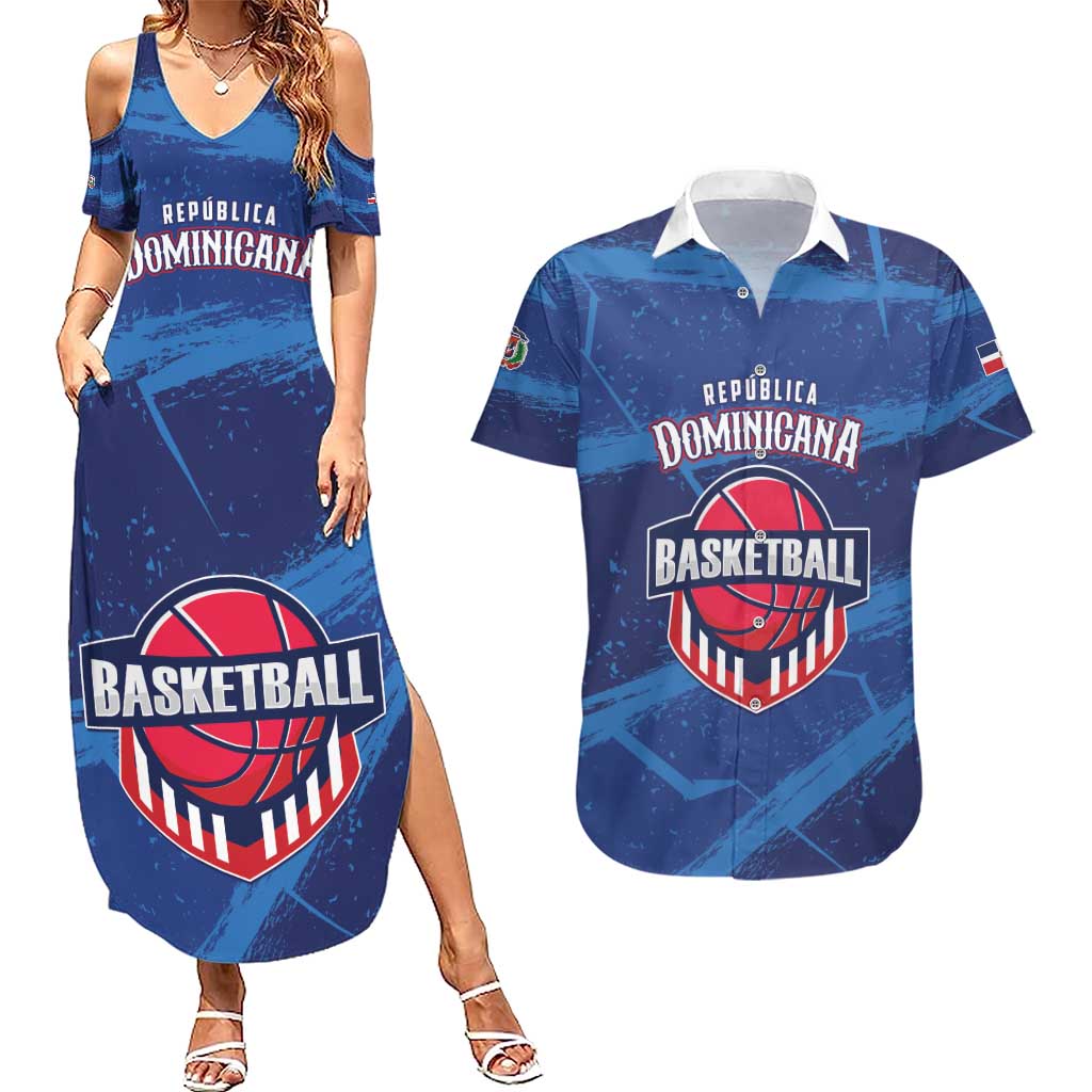 Custom Dominican Republic Basketball Couples Matching Summer Maxi Dress and Hawaiian Shirt Enjoy The Game