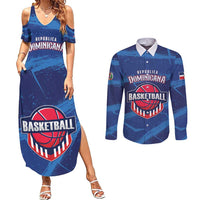 Custom Dominican Republic Basketball Couples Matching Summer Maxi Dress and Long Sleeve Button Shirt Enjoy The Game