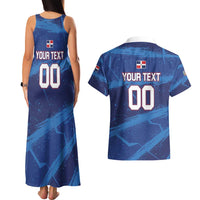 Custom Dominican Republic Basketball Couples Matching Tank Maxi Dress and Hawaiian Shirt Enjoy The Game