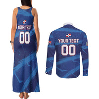Custom Dominican Republic Basketball Couples Matching Tank Maxi Dress and Long Sleeve Button Shirt Enjoy The Game