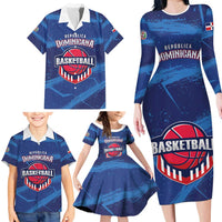 Custom Dominican Republic Basketball Family Matching Long Sleeve Bodycon Dress and Hawaiian Shirt Enjoy The Game