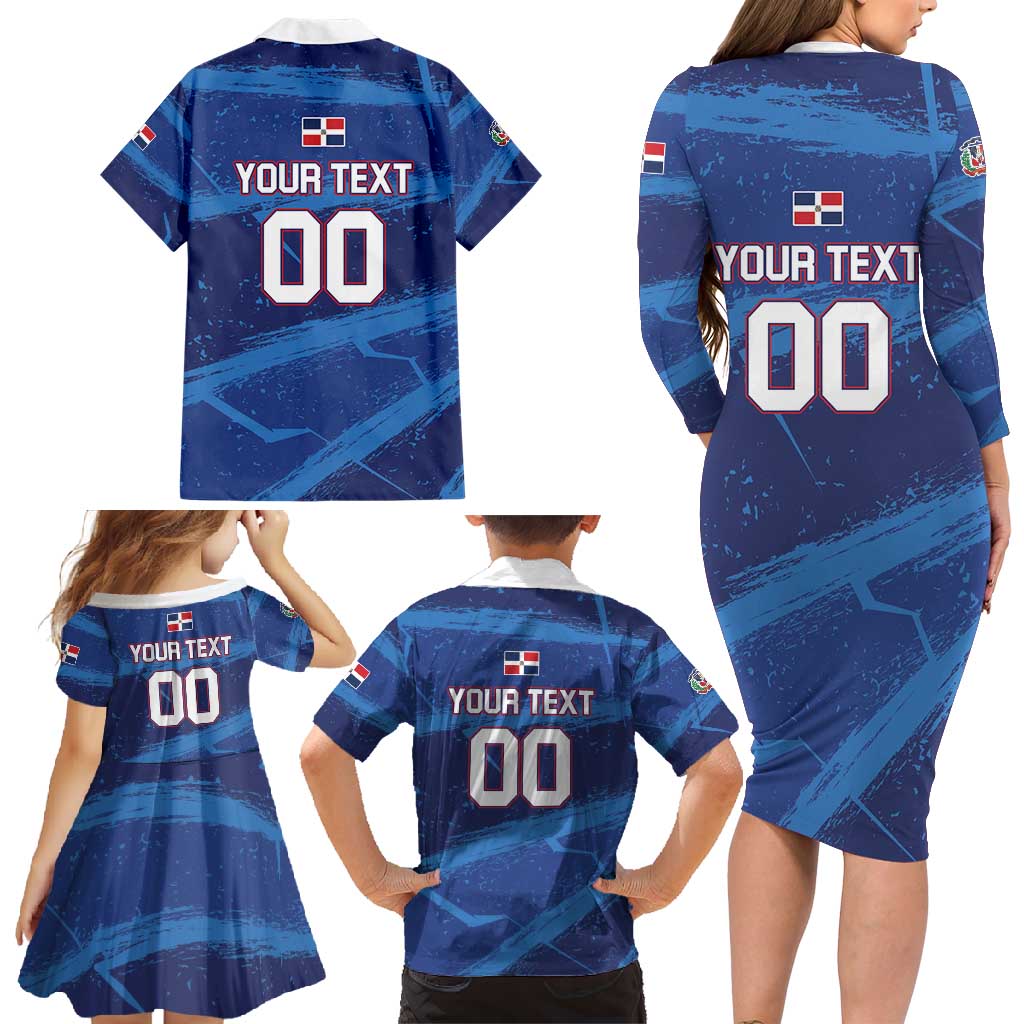 Custom Dominican Republic Basketball Family Matching Long Sleeve Bodycon Dress and Hawaiian Shirt Enjoy The Game