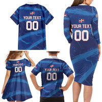 Custom Dominican Republic Basketball Family Matching Long Sleeve Bodycon Dress and Hawaiian Shirt Enjoy The Game