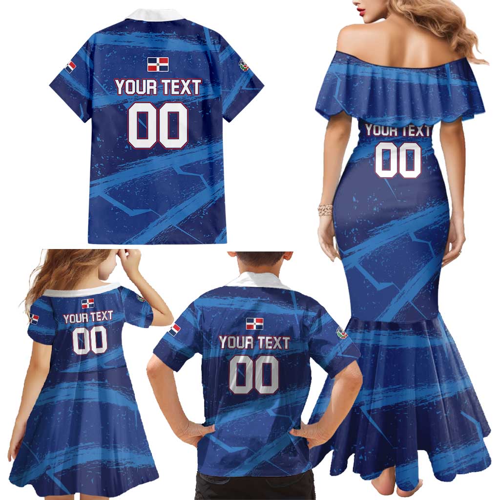 Custom Dominican Republic Basketball Family Matching Mermaid Dress and Hawaiian Shirt Enjoy The Game
