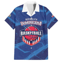 Custom Dominican Republic Basketball Family Matching Off The Shoulder Long Sleeve Dress and Hawaiian Shirt Enjoy The Game
