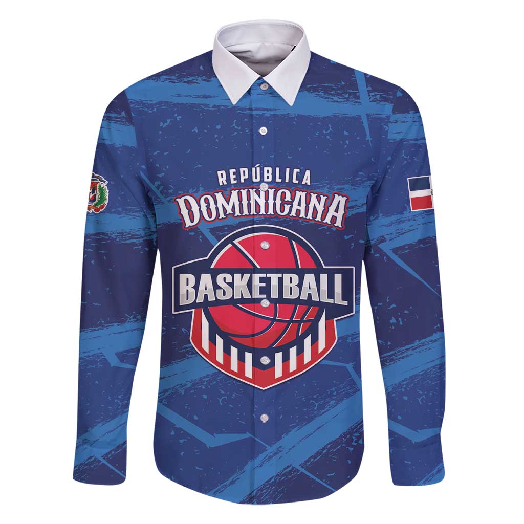 Custom Dominican Republic Basketball Family Matching Off Shoulder Short Dress and Hawaiian Shirt Enjoy The Game