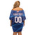 Custom Dominican Republic Basketball Family Matching Off Shoulder Short Dress and Hawaiian Shirt Enjoy The Game