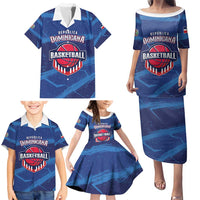 Custom Dominican Republic Basketball Family Matching Puletasi and Hawaiian Shirt Enjoy The Game