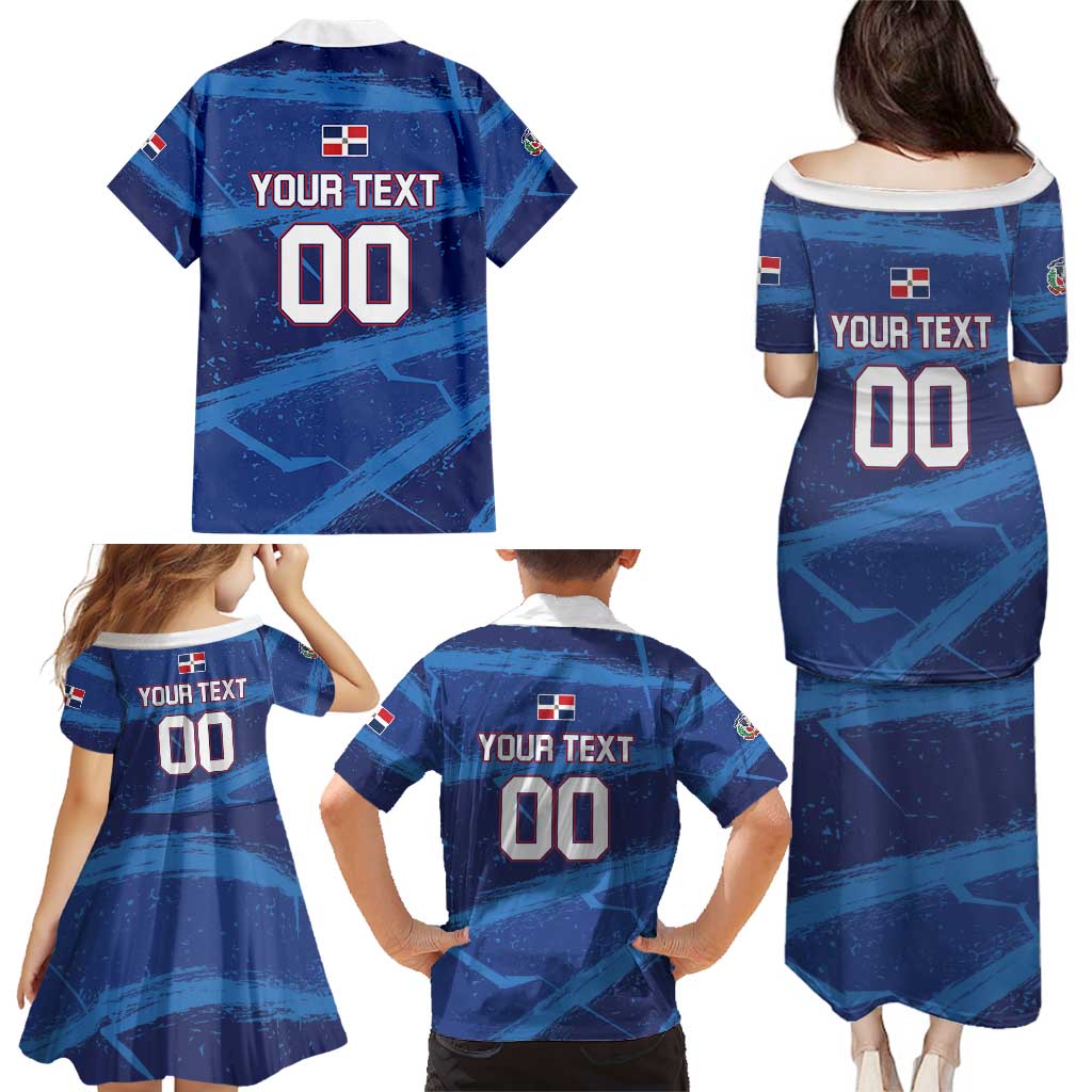 Custom Dominican Republic Basketball Family Matching Puletasi and Hawaiian Shirt Enjoy The Game