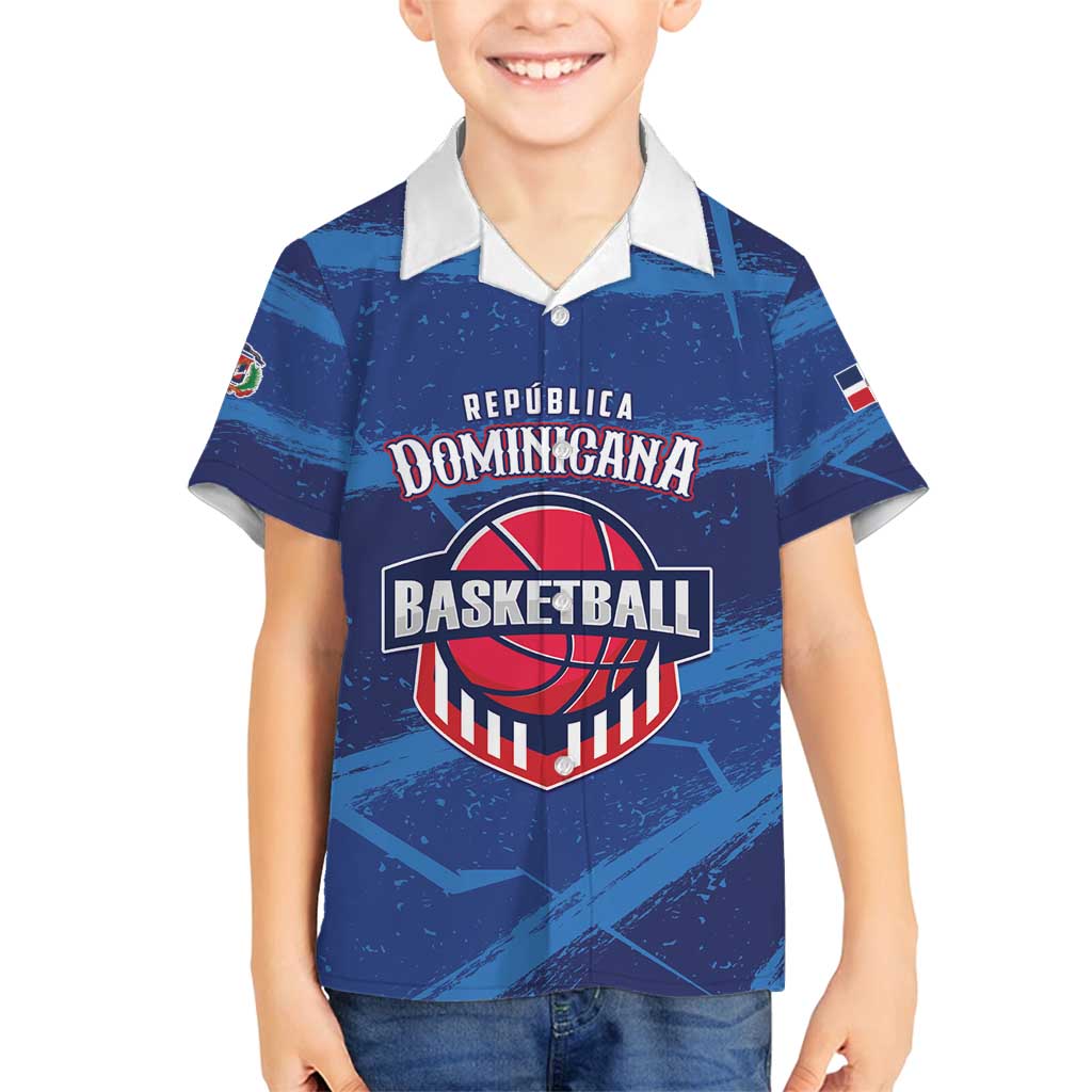 Custom Dominican Republic Basketball Family Matching Puletasi and Hawaiian Shirt Enjoy The Game