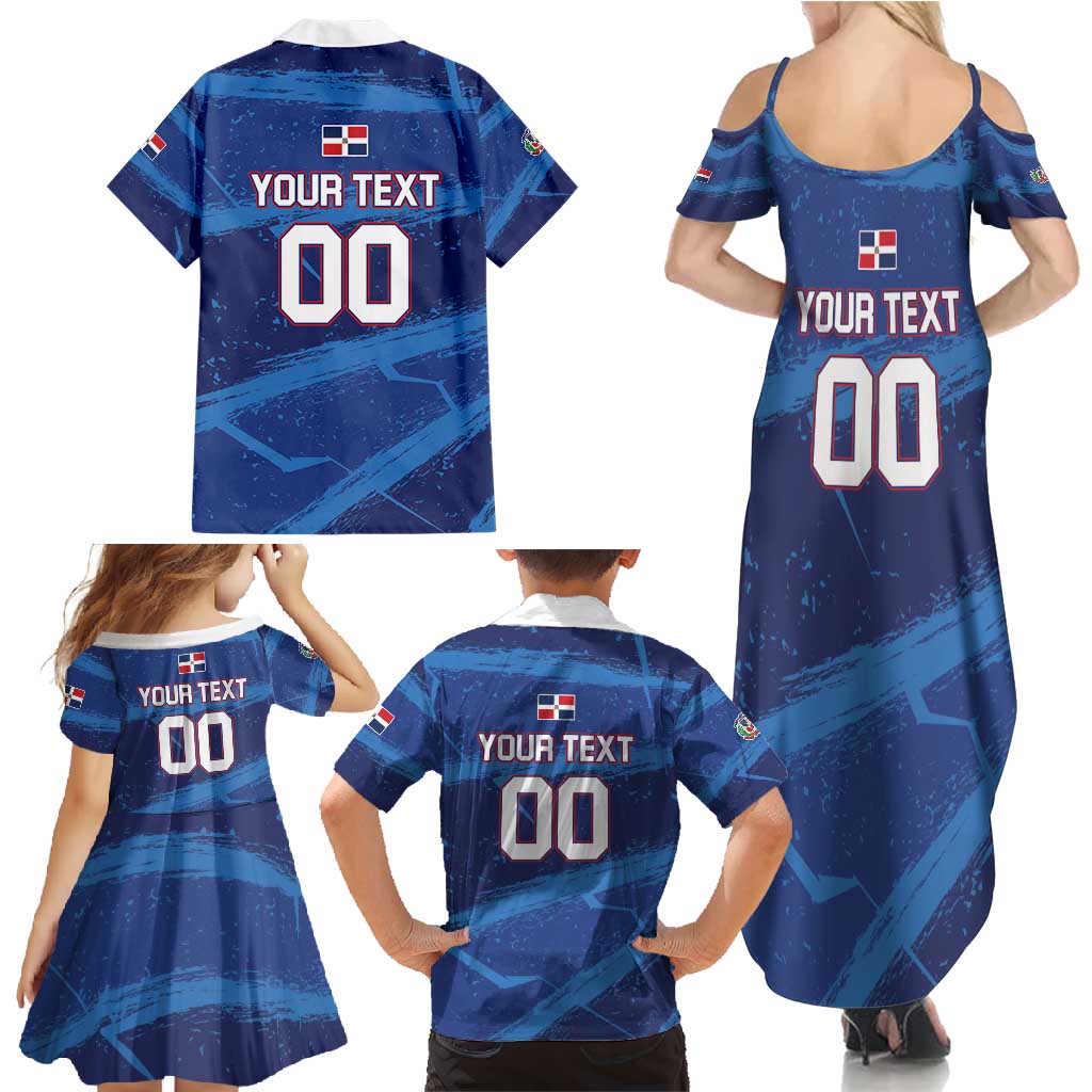 Custom Dominican Republic Basketball Family Matching Summer Maxi Dress and Hawaiian Shirt Enjoy The Game