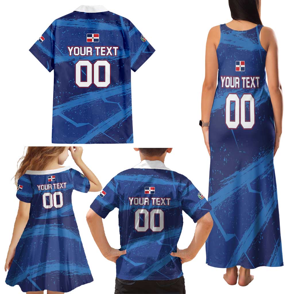 Custom Dominican Republic Basketball Family Matching Tank Maxi Dress and Hawaiian Shirt Enjoy The Game