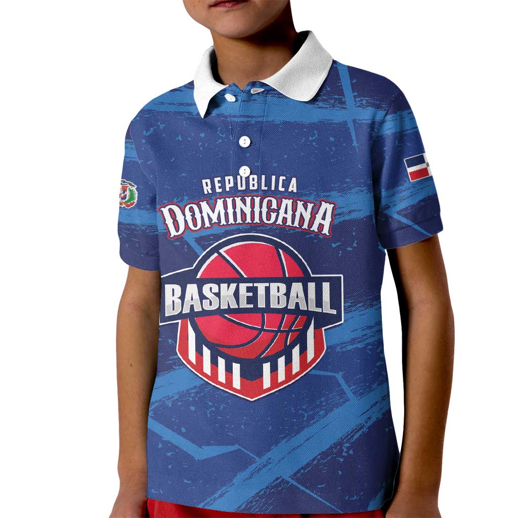 Custom Dominican Republic Basketball Kid Polo Shirt Enjoy The Game