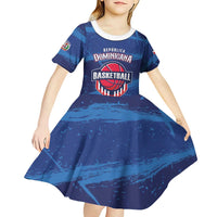 Custom Dominican Republic Basketball Kid Short Sleeve Dress Enjoy The Game