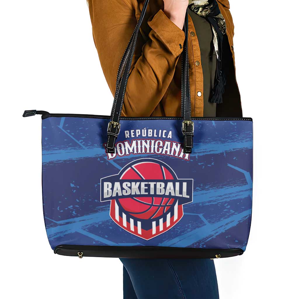 Dominican Republic Basketball Leather Tote Bag Enjoy The Game