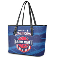 Dominican Republic Basketball Leather Tote Bag Enjoy The Game