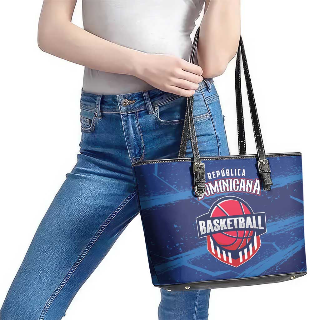 Dominican Republic Basketball Leather Tote Bag Enjoy The Game