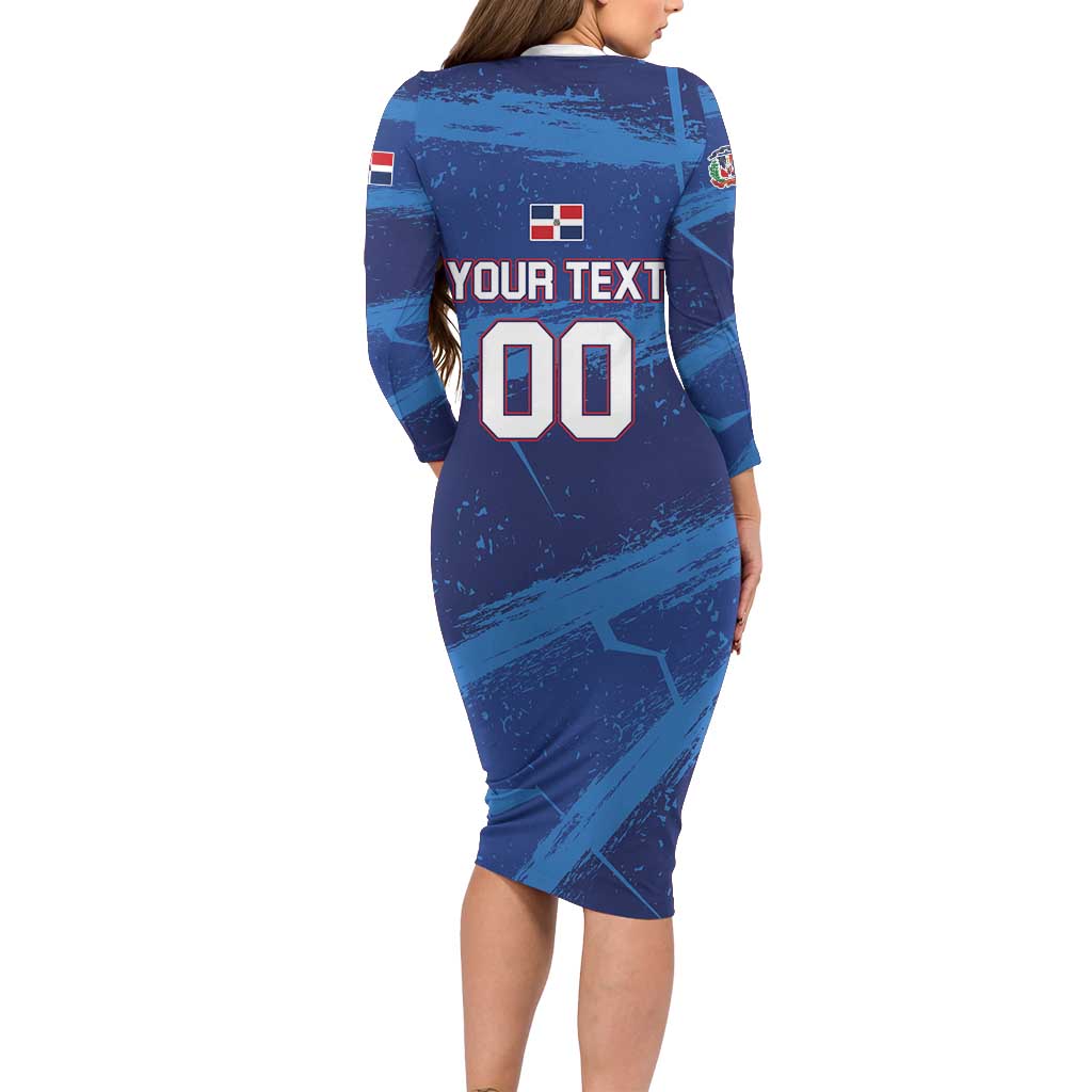 Custom Dominican Republic Basketball Long Sleeve Bodycon Dress Enjoy The Game