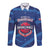 Custom Dominican Republic Basketball Long Sleeve Button Shirt Enjoy The Game