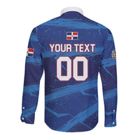 Custom Dominican Republic Basketball Long Sleeve Button Shirt Enjoy The Game