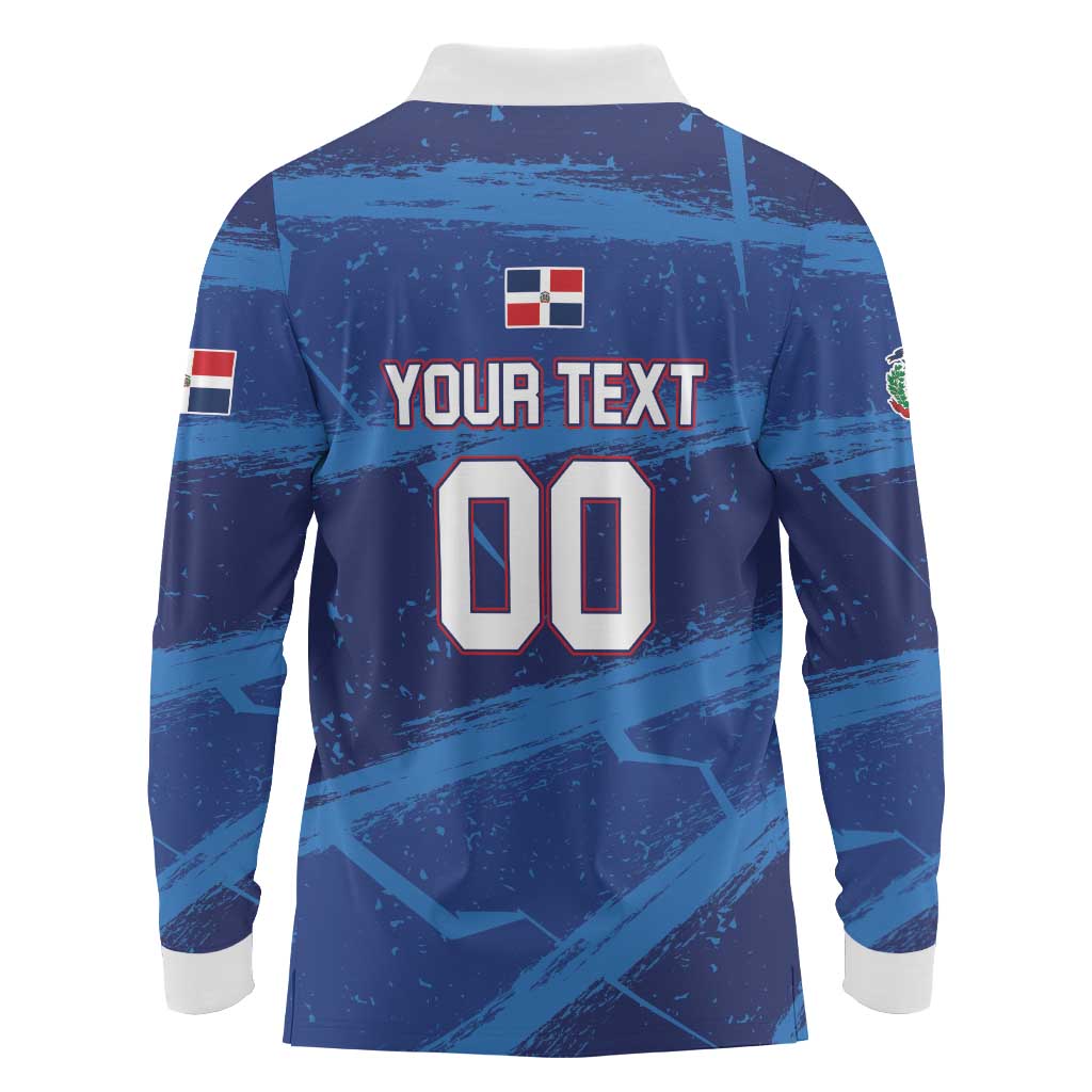 Custom Dominican Republic Basketball Long Sleeve Polo Shirt Enjoy The Game