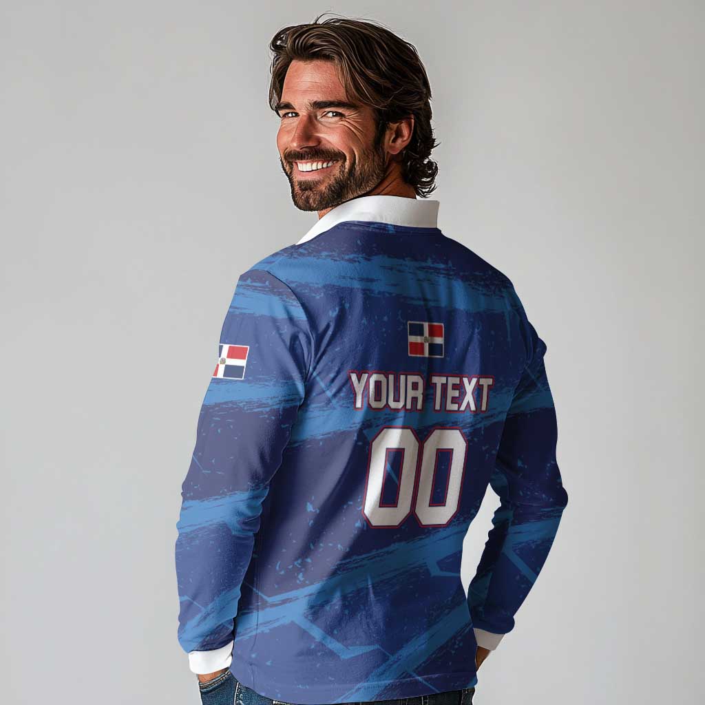 Custom Dominican Republic Basketball Long Sleeve Polo Shirt Enjoy The Game