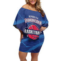 Custom Dominican Republic Basketball Off Shoulder Short Dress Enjoy The Game