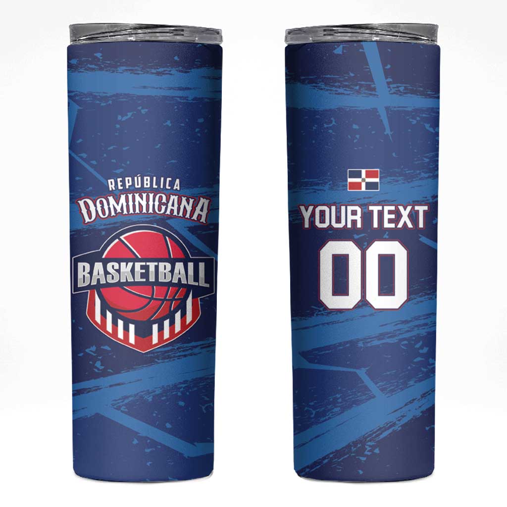 Custom Dominican Republic Basketball Skinny Tumbler Enjoy The Game