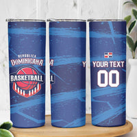 Custom Dominican Republic Basketball Skinny Tumbler Enjoy The Game