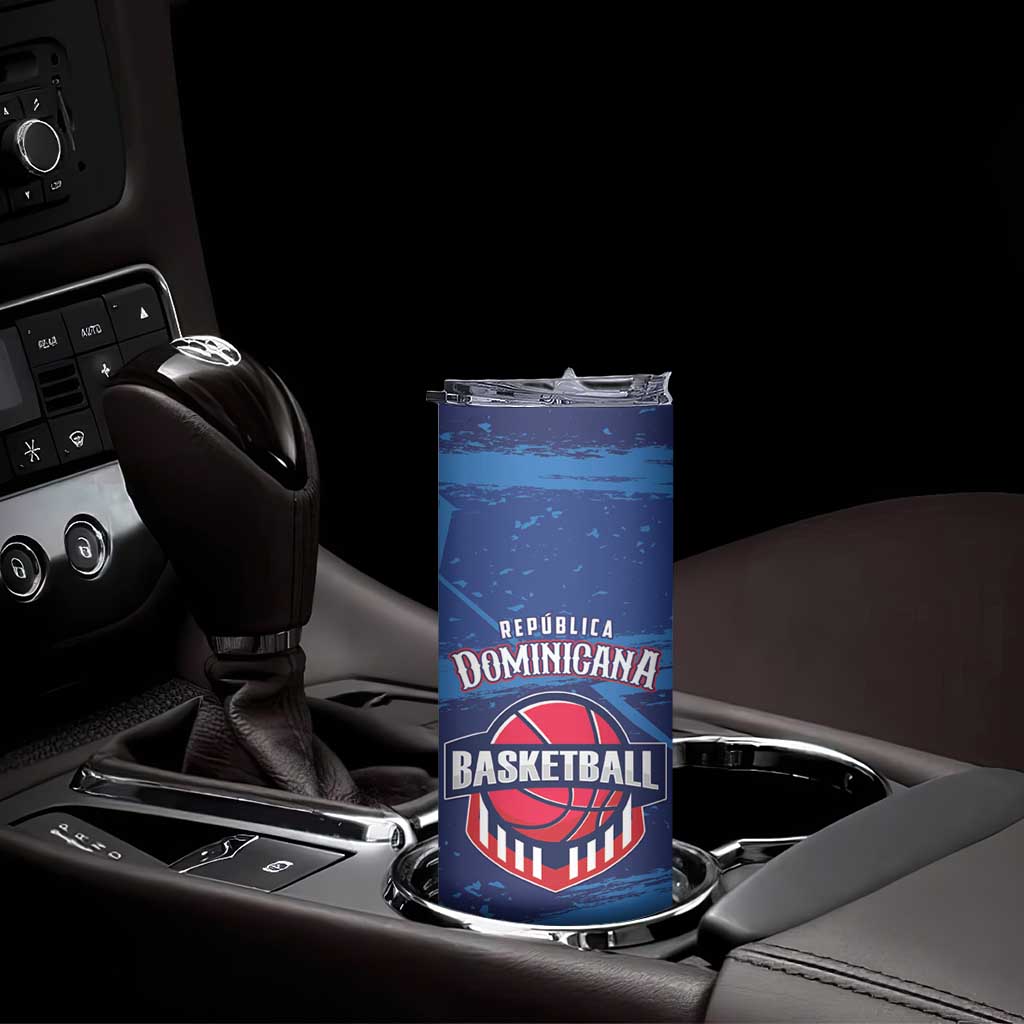 Custom Dominican Republic Basketball Skinny Tumbler Enjoy The Game