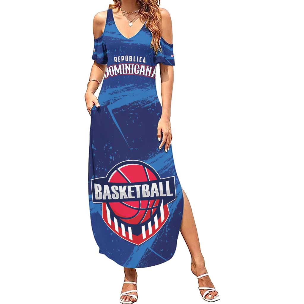 Custom Dominican Republic Basketball Summer Maxi Dress Enjoy The Game