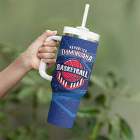 Custom Dominican Republic Basketball Tumbler With Handle Enjoy The Game