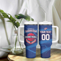 Custom Dominican Republic Basketball Tumbler With Handle Enjoy The Game