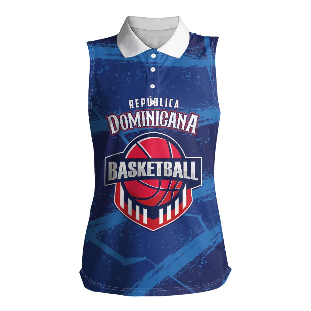 Custom Dominican Republic Basketball Women Sleeveless Polo Shirt Enjoy The Game