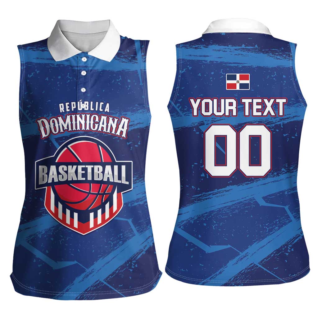 Custom Dominican Republic Basketball Women Sleeveless Polo Shirt Enjoy The Game
