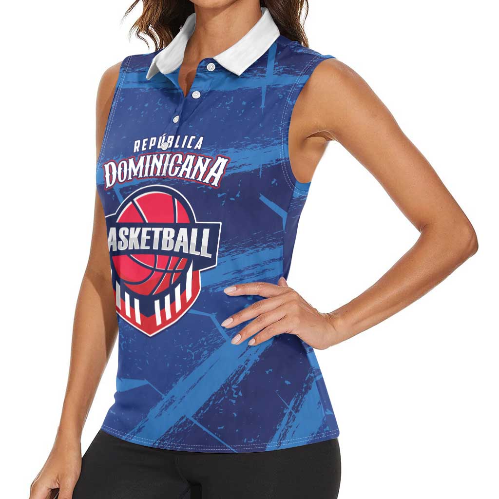 Custom Dominican Republic Basketball Women Sleeveless Polo Shirt Enjoy The Game