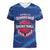 Custom Dominican Republic Basketball Women V-Neck T-Shirt Enjoy The Game